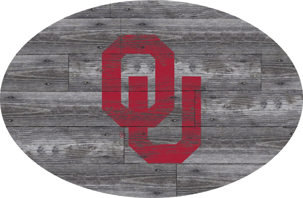 Oklahoma Sooners 0773-46in Distressed Wood Oval