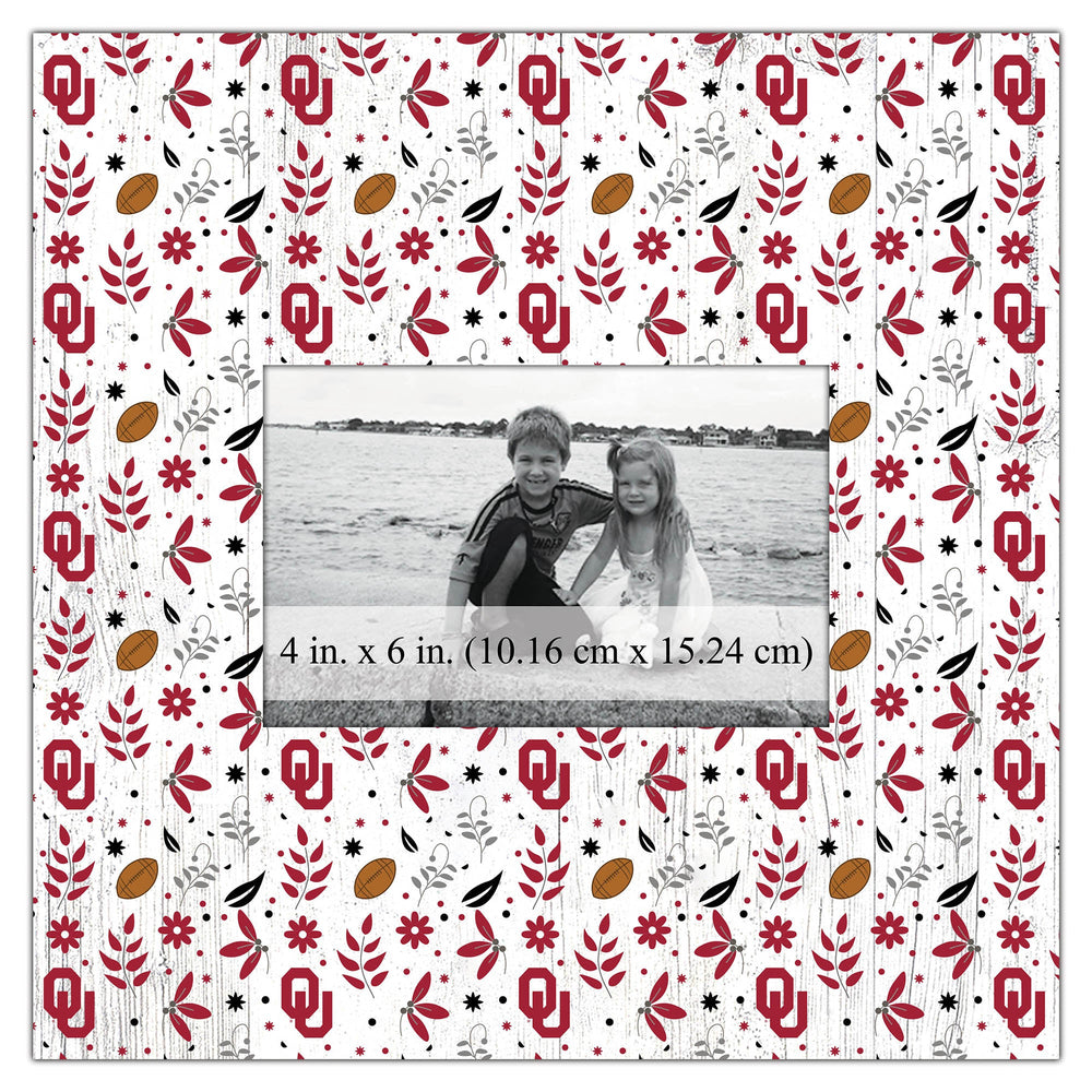 Oklahoma Sooners 1004-Floral Pattern 10x10 Frame