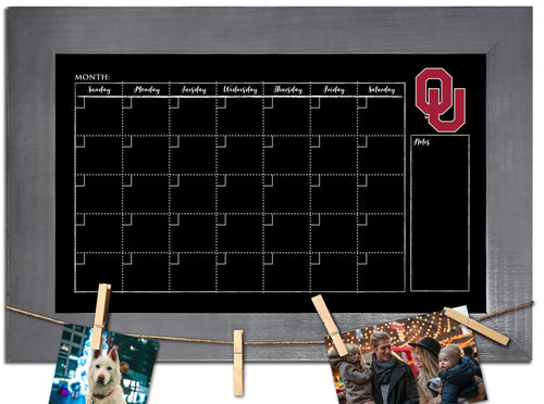 Oklahoma Sooners 1014-Monthly Chalkboard with frame  & clothespins