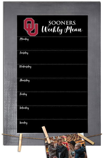 Oklahoma Sooners 1015-Weekly Chalkboard with frame & clothespins