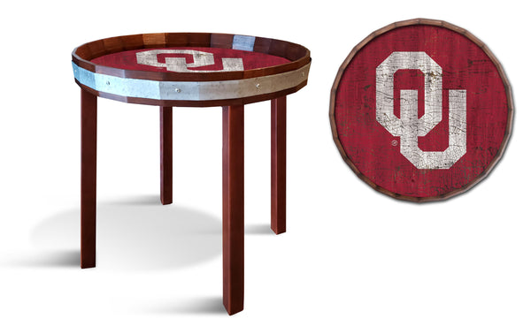 Oklahoma Sooners 1092-24" Barrel top end table
