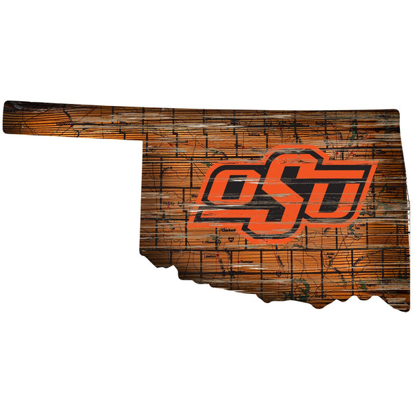 Oklahoma State Cowboys 0894-Road Map Mini State 12in