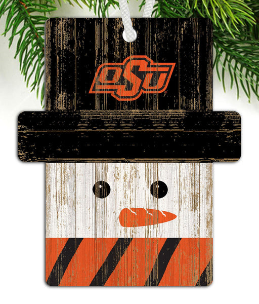 Oklahoma State Cowboys 0980-Snowman Ornament 4.5in