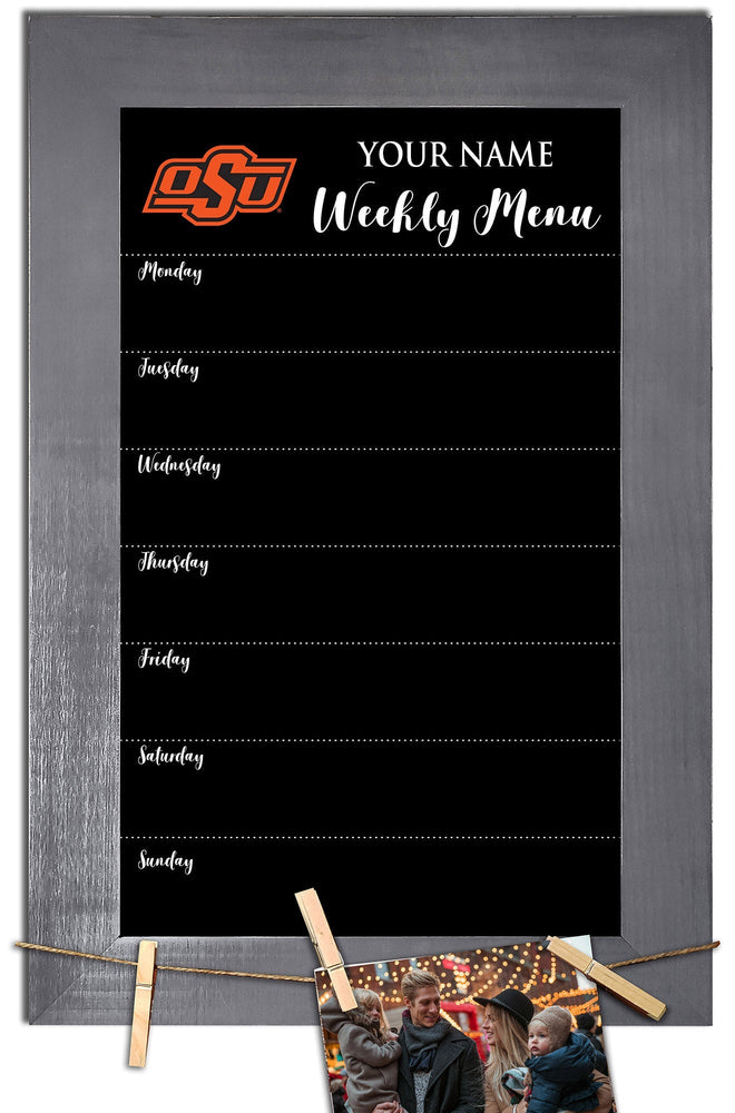 Oklahoma State Cowboys 1015-Weekly Chalkboard with frame & clothespins