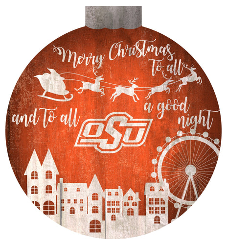 Oklahoma State Cowboys 1033-Christmas Village 12in Wall Art