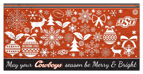 Oklahoma State Cowboys 1052-Merry and Bright 6x12