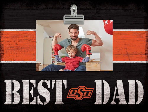 Oklahoma State Cowboys 2016-Best Dad Striped Clip Frame
