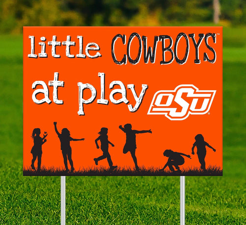 Oklahoma State Cowboys 2031-18X24 Little fans at play 2 sided yard sign