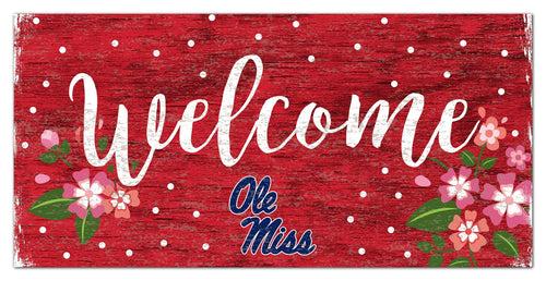 Ole Miss Rebels 0964-Welcome Floral 6x12