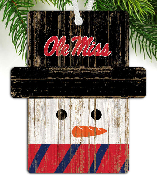 Ole Miss Rebels 0980-Snowman Ornament 4.5in