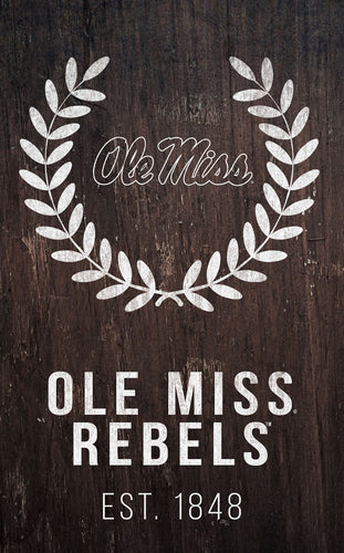 Ole Miss Rebels 0986-Laurel Wreath 11x19