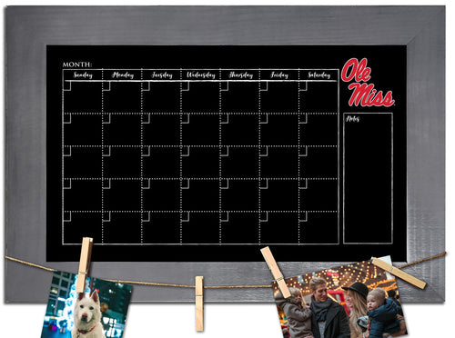 Ole Miss Rebels 1014-Monthly Chalkboard with frame  & clothespins
