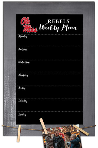 Ole Miss Rebels 1015-Weekly Chalkboard with frame & clothespins