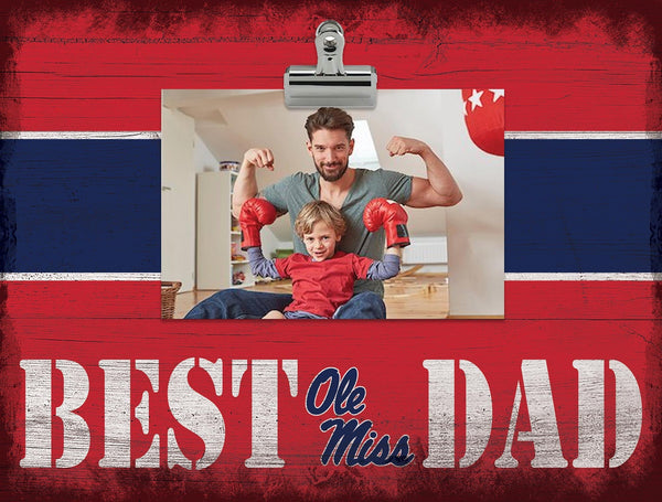 Ole Miss Rebels 2016-Best Dad Striped Clip Frame