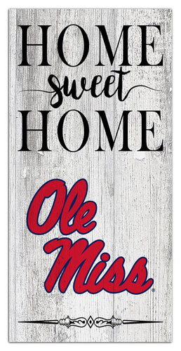 Ole Miss Rebels 2025-6X12 Whitewashed Home Sweet Home Sign
