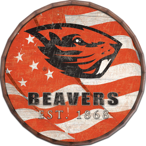 Oregon State Beavers 1002-Flag Barrel Top 16"