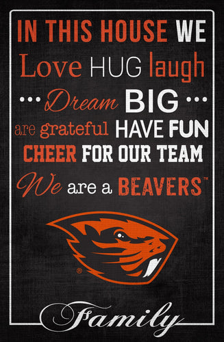 Oregon State Beavers 1039-In This House 17x26
