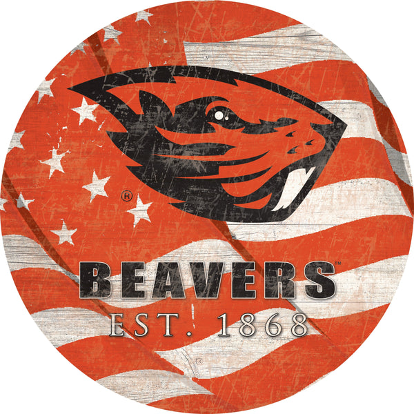 Oregon State Beavers 1058-Team Color Flag Circle - 12"