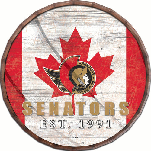 Ottawa Senators 1002-Flag Barrel Top 16"