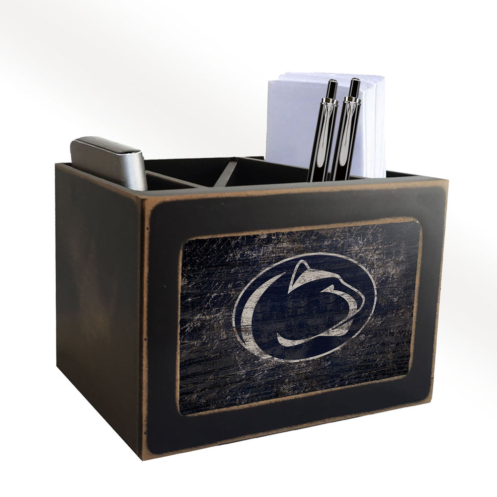 Penn State Nittany Lions 0767-Distressed Desktop Organizer w/ Team Color