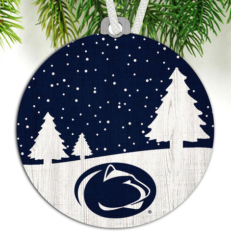 Penn State Nittany Lions 0978-Ornament Snow Scene Round 3.5in
