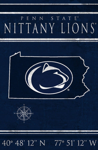 Penn State Nittany Lions 1038-Coordinates 17x26