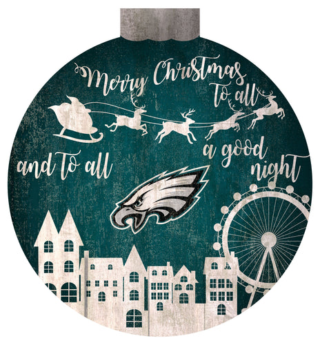 Philadelphia Eagles 1033-Christmas Village 12in Wall Art