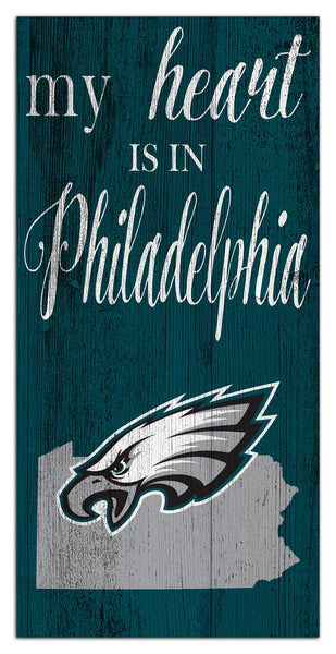 Philadelphia Eagles 2029-6X12 My heart state sign