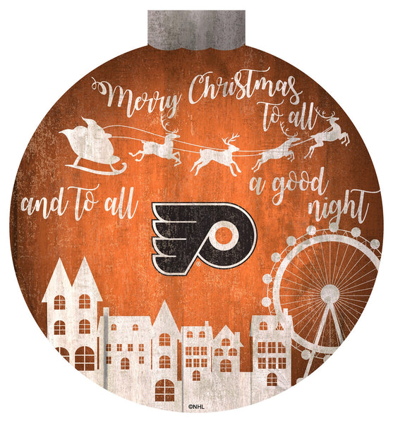 Philadelphia Flyers 1033-Christmas Village 12in Wall Art