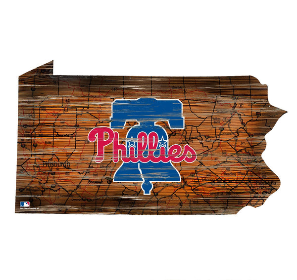 Philadelphia Phillies 0894-Road Map Mini State 12in