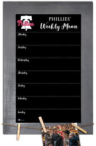 Philadelphia Phillies 1015-Weekly Chalkboard with frame & clothespins