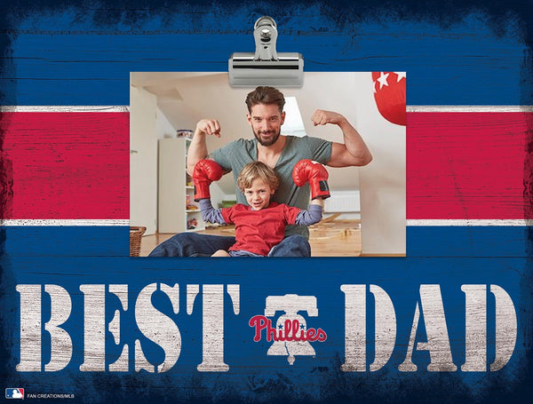 Philadelphia Phillies 2016-Best Dad Striped Clip Frame