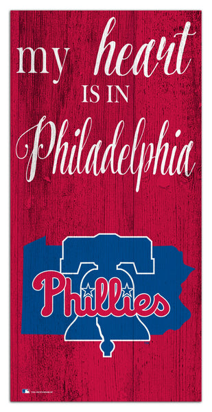 Philadelphia Phillies 2029-6X12 My heart state sign