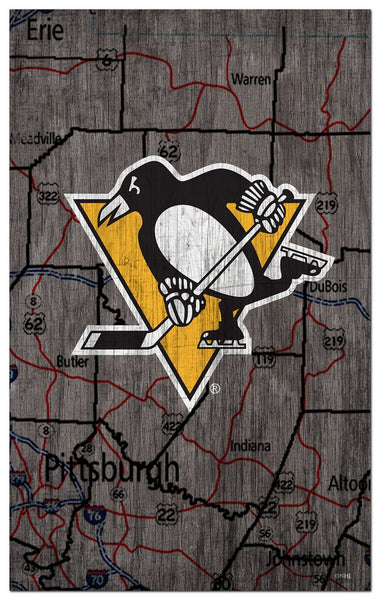 Pittsburgh Penguins 0985-City Map 11x19