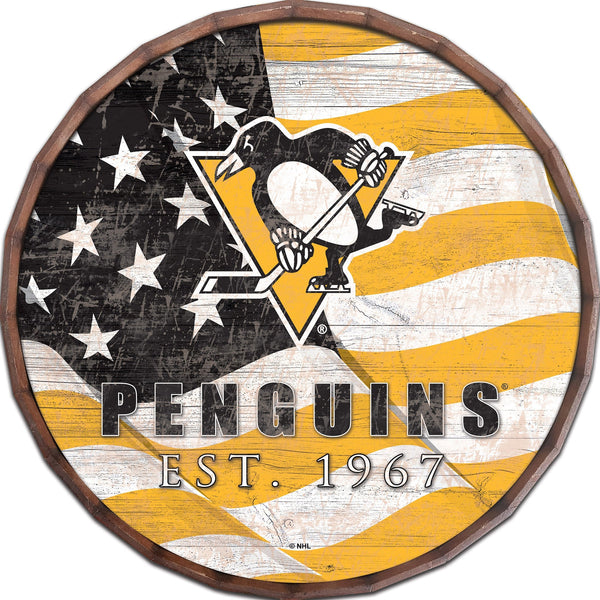 Pittsburgh Penguins 1002-Flag Barrel Top 16"