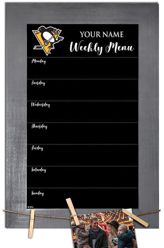 Pittsburgh Penguins 1015-Weekly Chalkboard with frame & clothespins