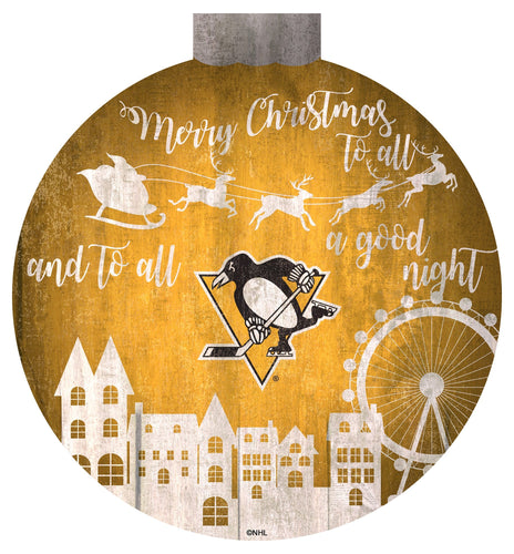 Pittsburgh Penguins 1033-Christmas Village 12in Wall Art