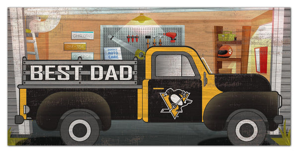 Pittsburgh Penguins 1078-6X12 Best Dad truck sign
