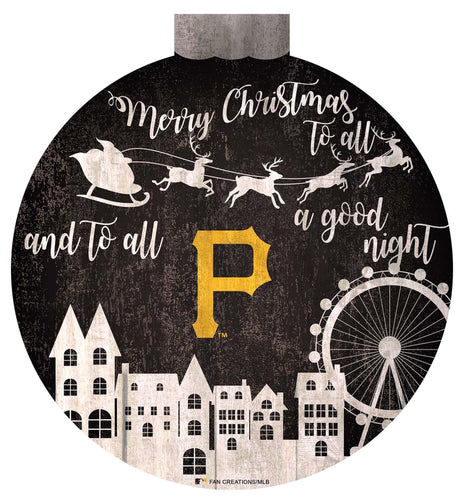 Pittsburgh Pirates 1033-Christmas Village 12in Wall Art