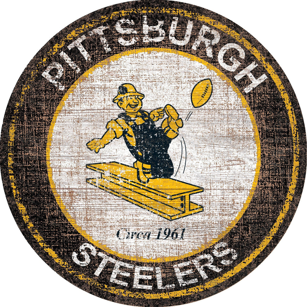 Pittsburgh Steelers 0744-Heritage Logo Round
