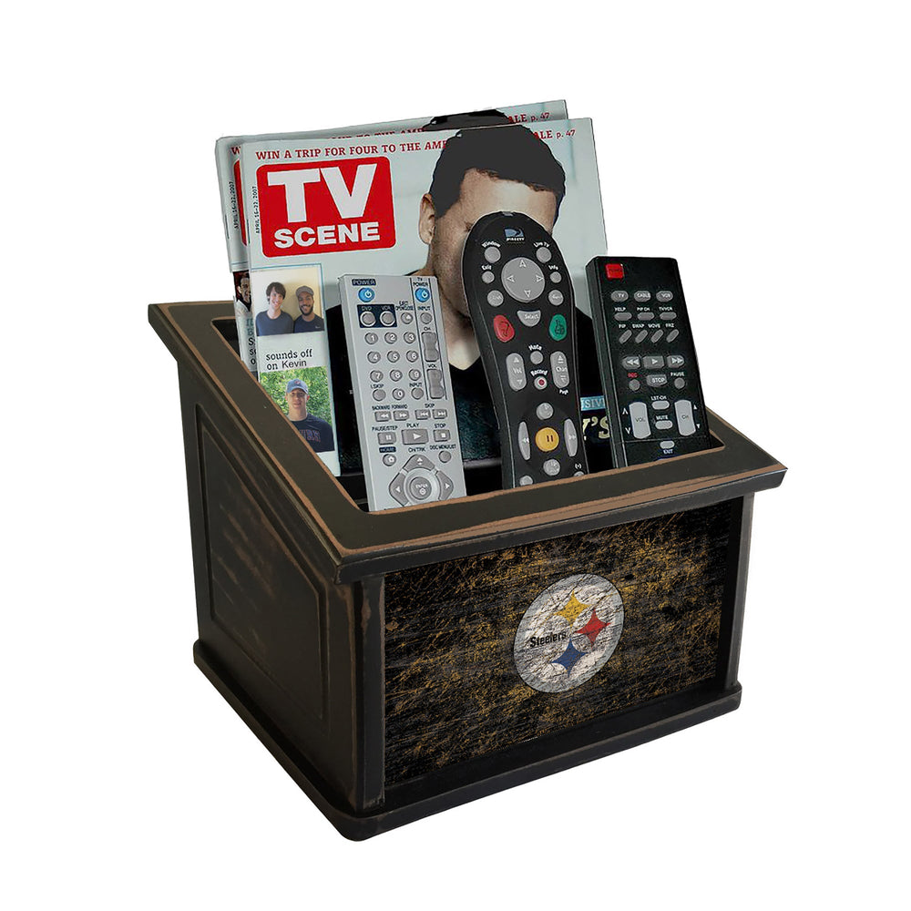 Pittsburgh Steelers 0764-Distressed Media Organizer w/ Team Color