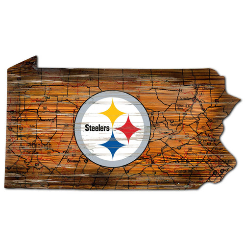 Pittsburgh Steelers 0894-Road Map Mini State 12in