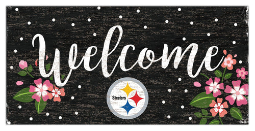 Pittsburgh Steelers 0964-Welcome Floral 6x12