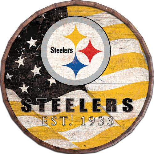 Pittsburgh Steelers 1002-Flag Barrel Top 16"