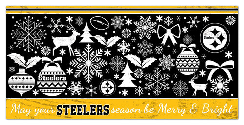 Pittsburgh Steelers 1052-Merry and Bright 6x12