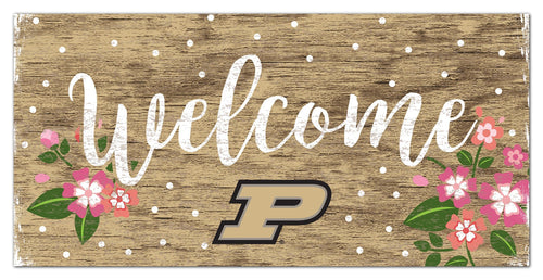 Purdue Boilermakers 0964-Welcome Floral 6x12