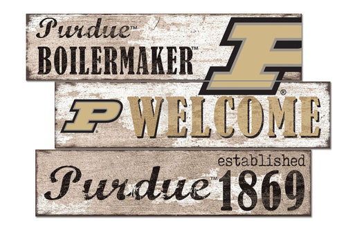 Purdue Boilermakers 1027-Welcome 3 Plank