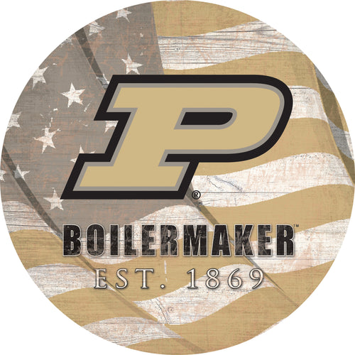 Purdue Boilermakers 1058-Team Color Flag Circle - 12"