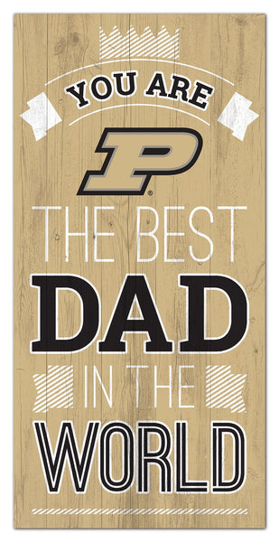 Purdue Boilermakers 1079-6X12 Best dad in the world Sign
