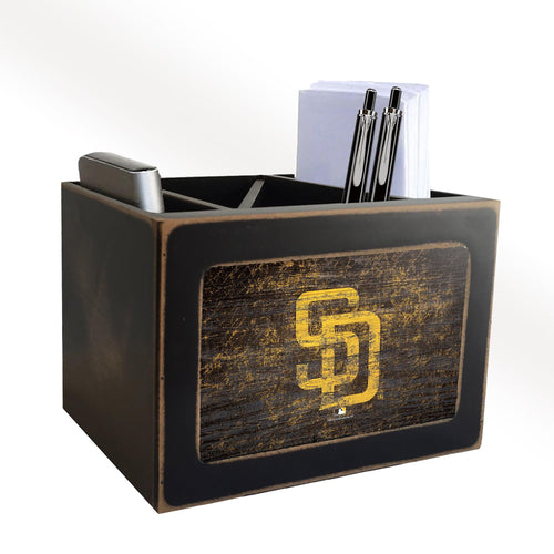 San Diego Padres 0767-Distressed Desktop Organizer w/ Team Color